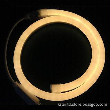 LED Neon Rope Light, 80 Warm White LEDs/m, Measures 13 x 26mm, Made of Milky PVC Material